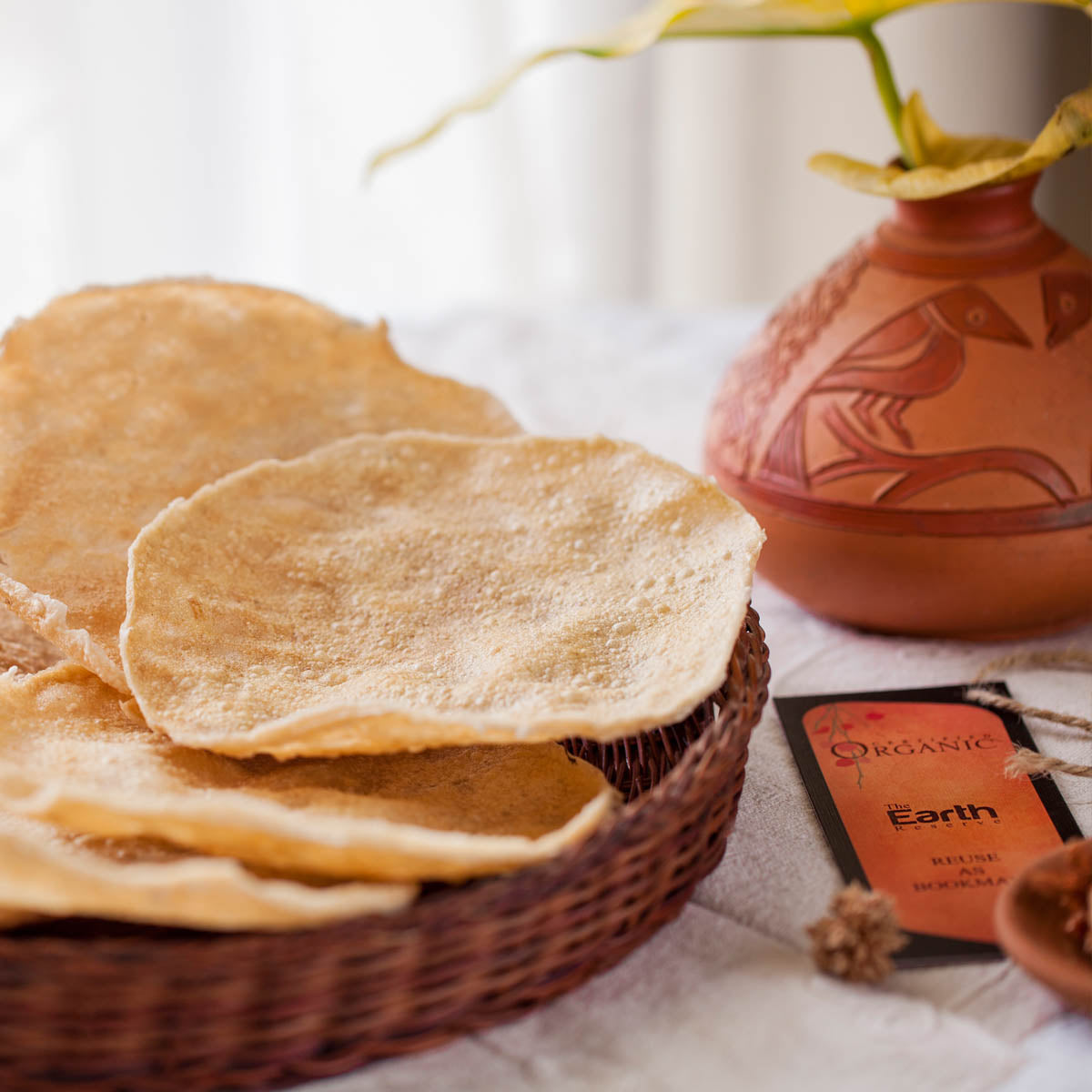A traditional crispy snack or a rice accompaniment... the choice is yours with this organic Jack fruit papad!