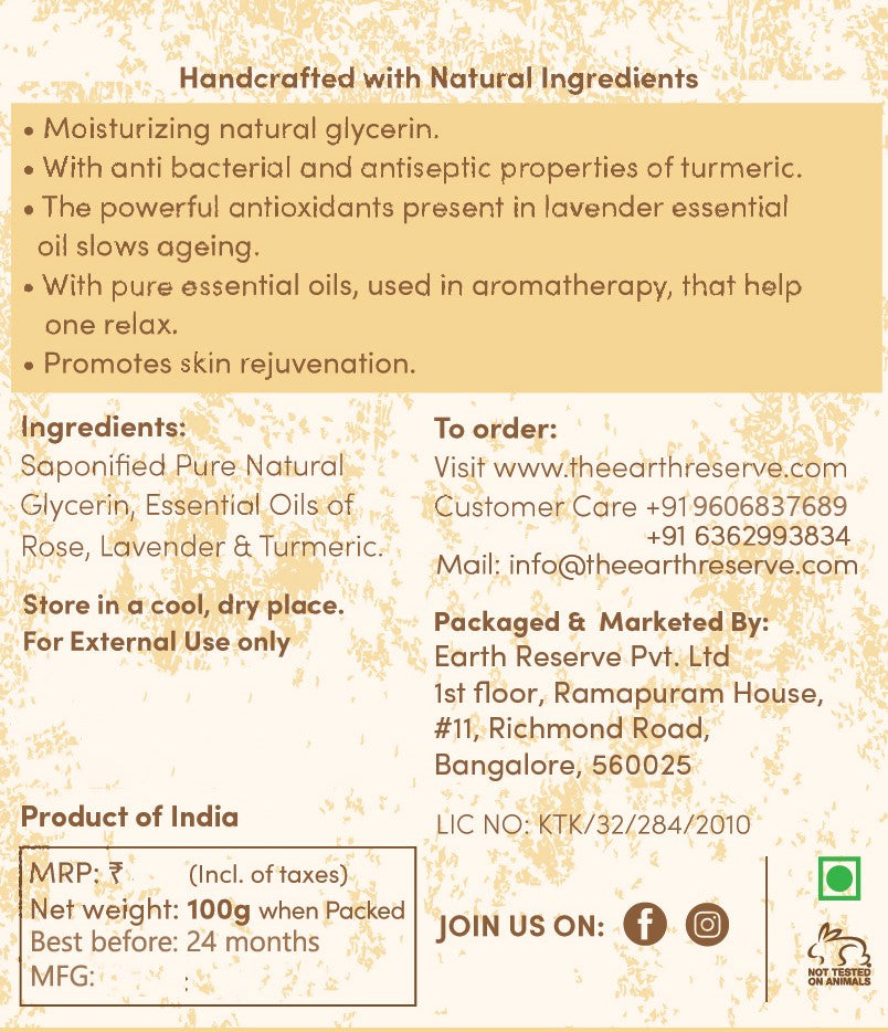 Lavender & Turmeric Natural Glycerin Soap │ SLS & Paraben Free │Glycerin Rich