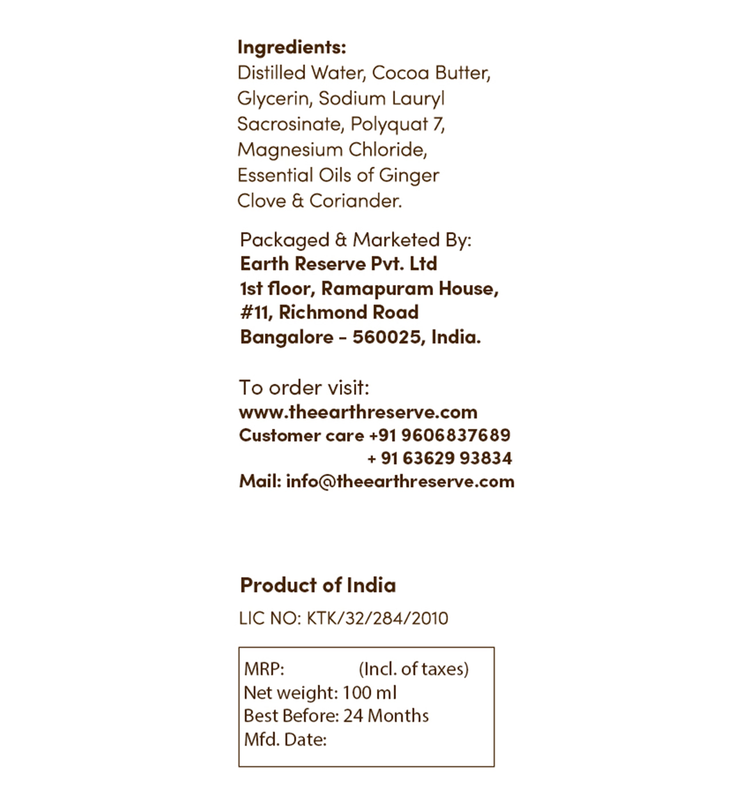 Spices Mix | Earthy Blends Shampoo │ Cocoa Butter Enriched | Free From Harsh Chemicals