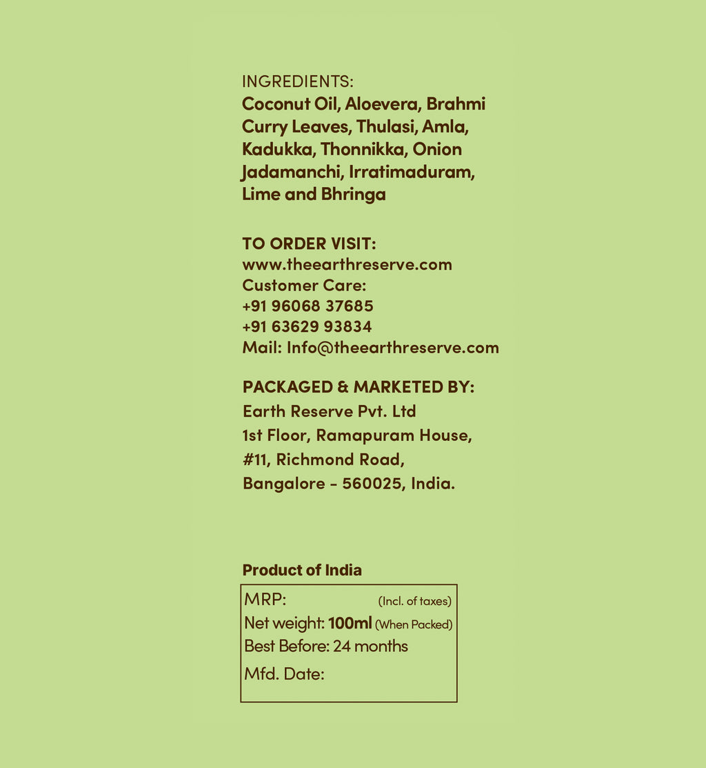 100% Natural Herb Enriched Hair Oil ∙ No Synthetic Chemicals