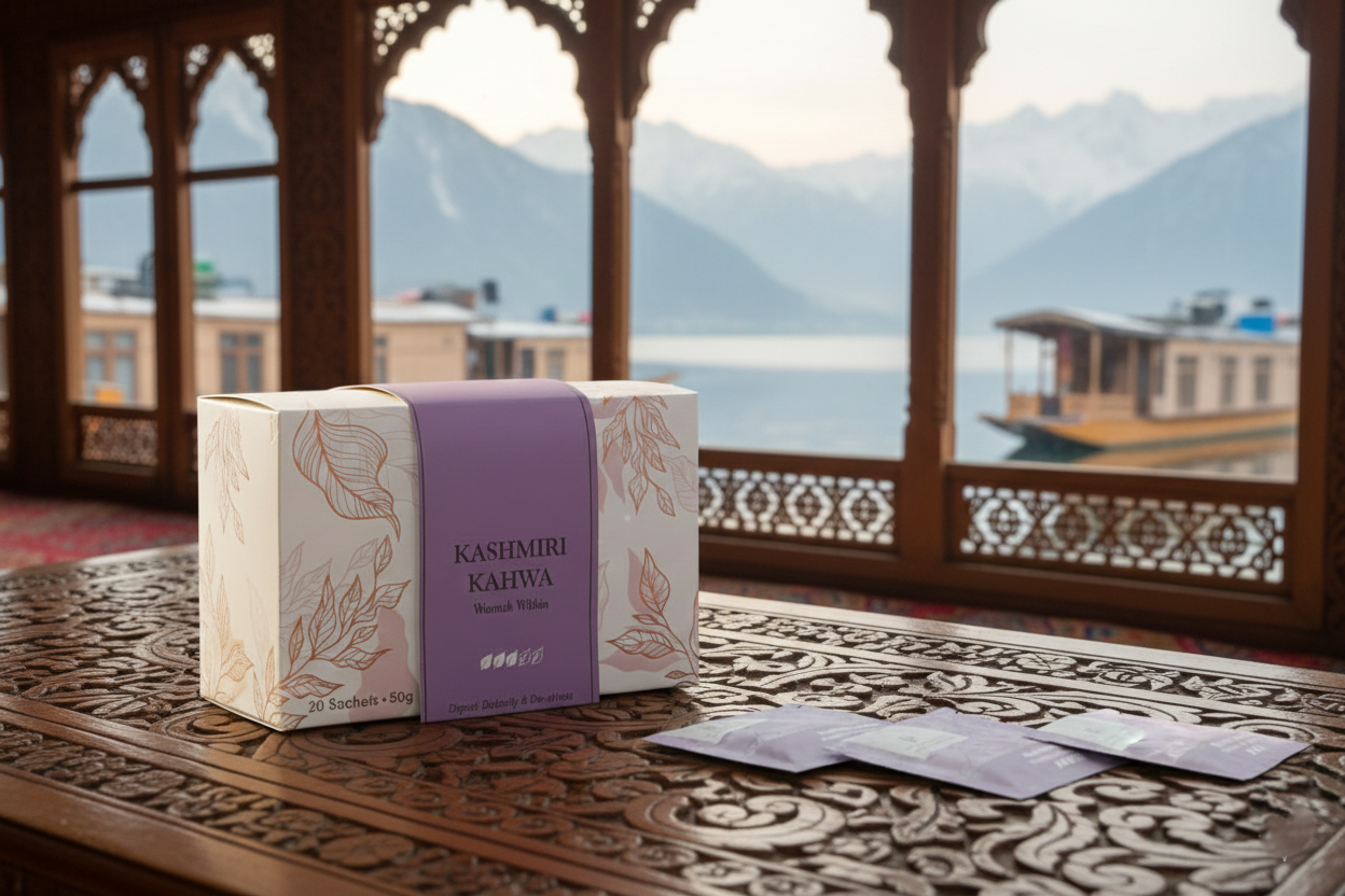 Kashmiri Khawa Green Tea Sachet Box