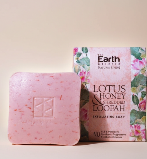 Lotus & Honey Shredded Loofah Exfoliating Soap | SLS & Paraben Free │Cocoa Butter Enriched