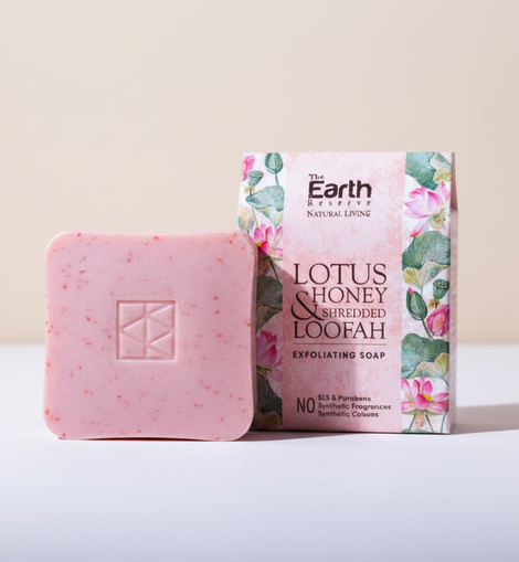 Lotus & Honey Shredded Loofah Exfoliating Soap | SLS & Paraben Free │Cocoa Butter Enriched