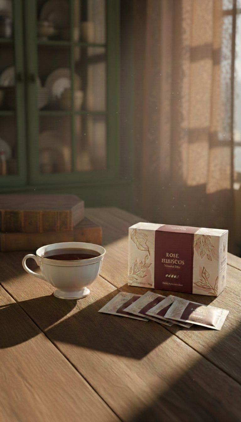 Rose Hibiscus Tea Sachet Box