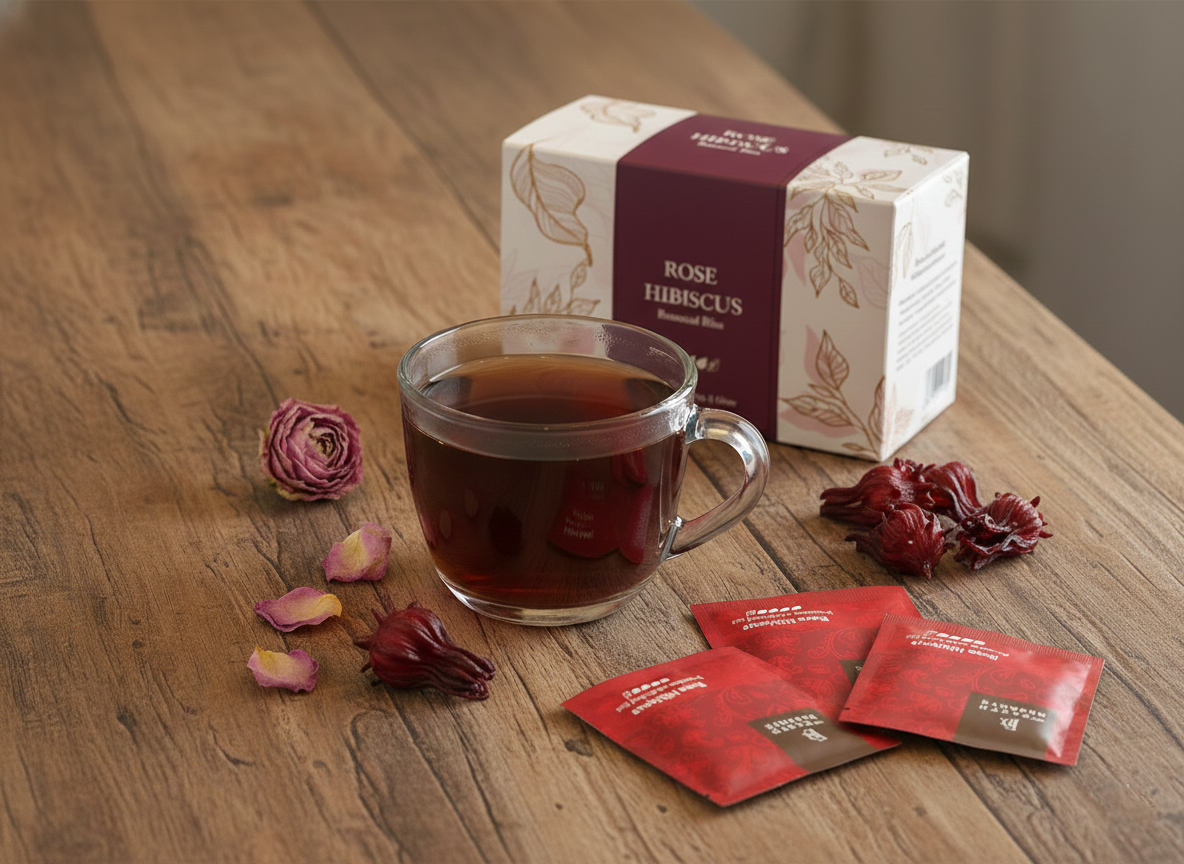 Rose Hibiscus Tea Sachet Box