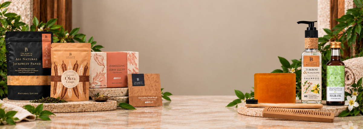 Sustainable hospitality amenities collection display by The Earth Reserve