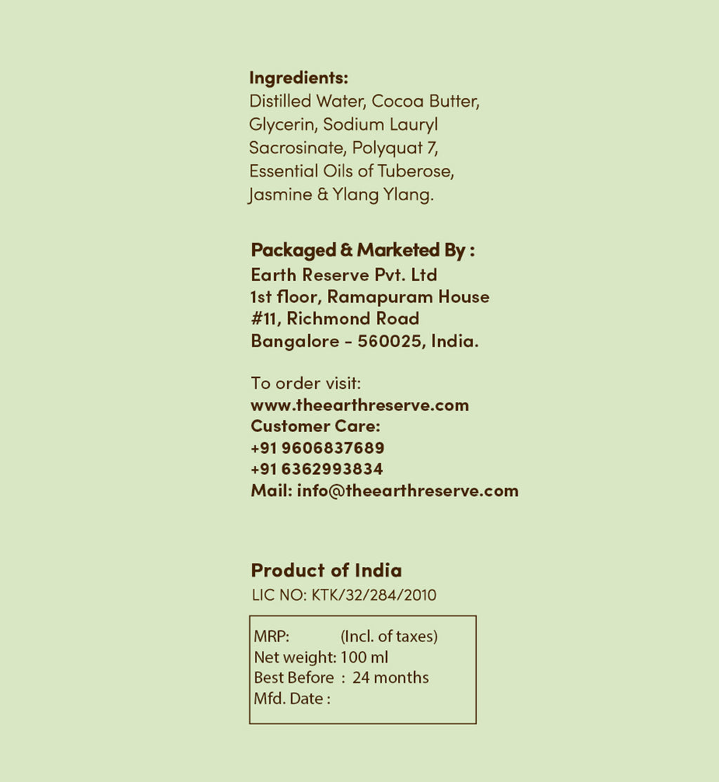 Tuberose & Ylang Ylang Shower Gel │ Cocoa Butter Enriched | Free From Harsh Chemicals