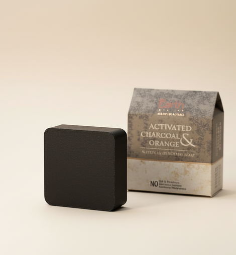 Activated Charcoal & Orange Soap │SLS & Paraben Free │Glycerin Rich