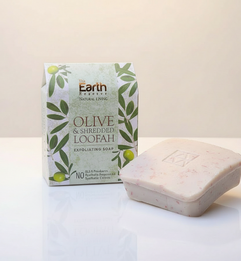 Olive & Shredded Loofah Exfoliating Soap | SLS & Paraben Free │Cocoa Butter Enriched