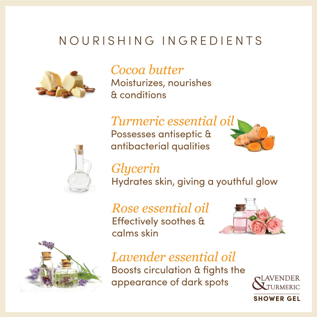 Lavender & Turmeric Shower Gel │ Cocoa Butter Enriched | Free From Harsh Chemicals