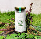 Organic, chemical-free Ashwagandha Moringa Tulsi green tea.