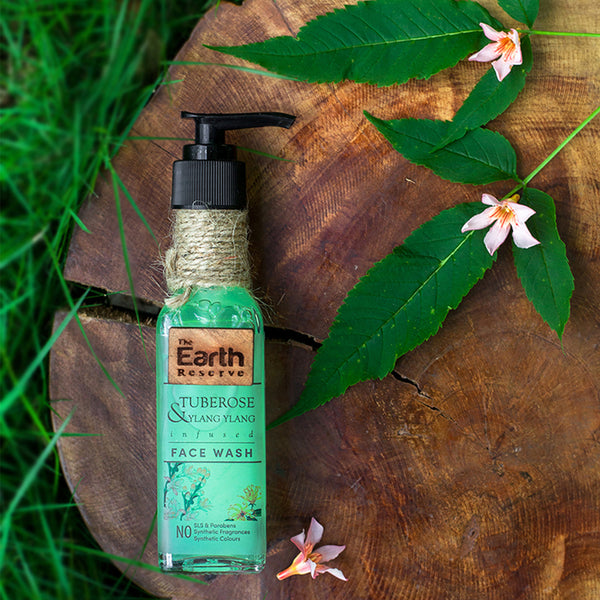 The Earth Reserve Tuberose & Ylang Ylang Shower Gel, SLS, SLES & Paraben  Free, Handrafted with Pure Essential Oils,Gentle & Mild cleansing- 100Ml 